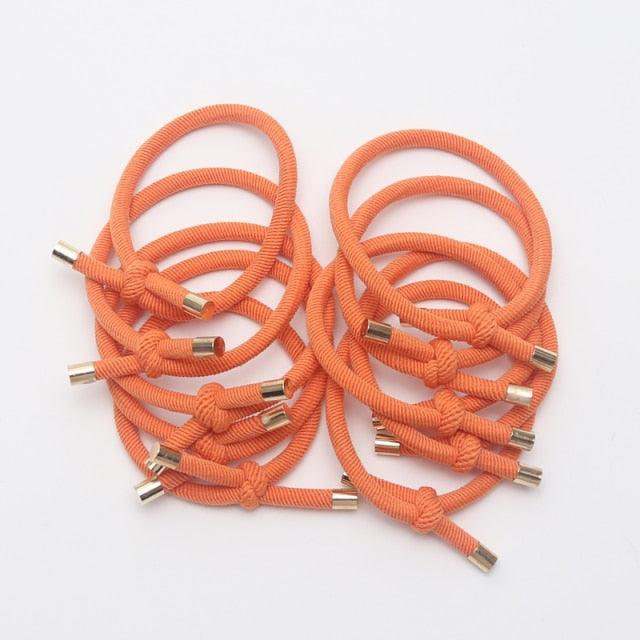 10PCS Women Elastic Hair Rubber Bands High Quality Girls Hair Bands Hair Scrunchies Gold Plated  Hair Accessories Hair Gum Tie Gorgeous Hair Accessories For Women
