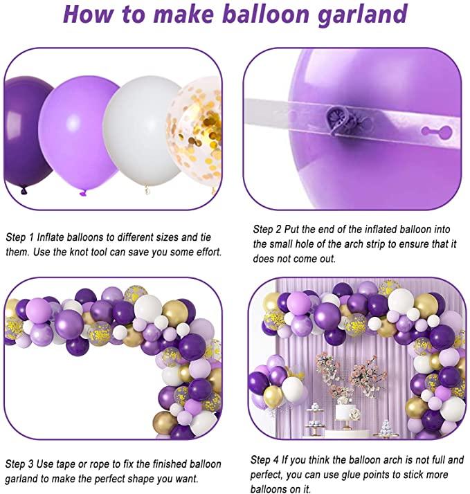 129Pcs Purple And Gold Balloons For Happy Birthday Foil Balloons Banner Circle Dots Garland Birthday Party Decorations Birtdhay Ballons Decoration