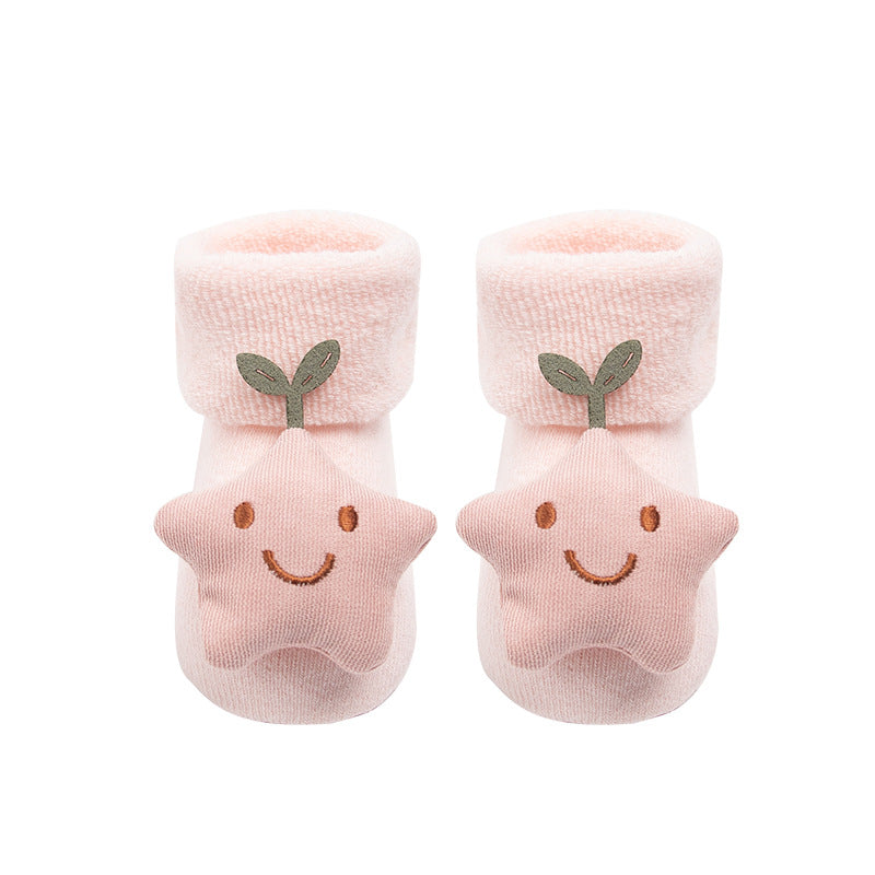 Baby Socks Christmas Anti Slip Short Socks for Baby Newborn Winter Warm Infant Cartoon Girls Boys