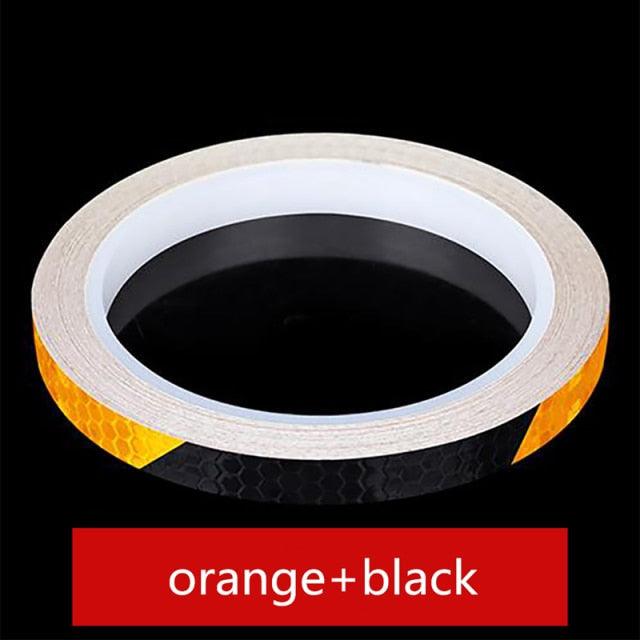 1PC Car Styling Reflective Stripe Tape Motorcycle Bike Body Rim Wheel Stripe Tape Stickers Decorative Reflective Wheel Rim Stripe Decal Sticker for Motorcycle Wheels Car Cycling Bike Bicycle Night Safety Decoration Stripe Universal Blue Red Yellow