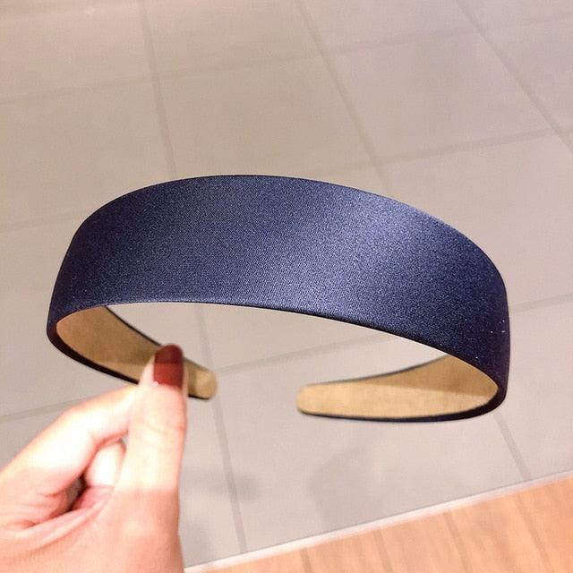 1PC Plastic Fashion Canvas Wide Headband Hair Band Headwear Bezel Hair Accessories For Woman Satin Covered Resin Hairbands Gorgeous Hair Accessories For Women