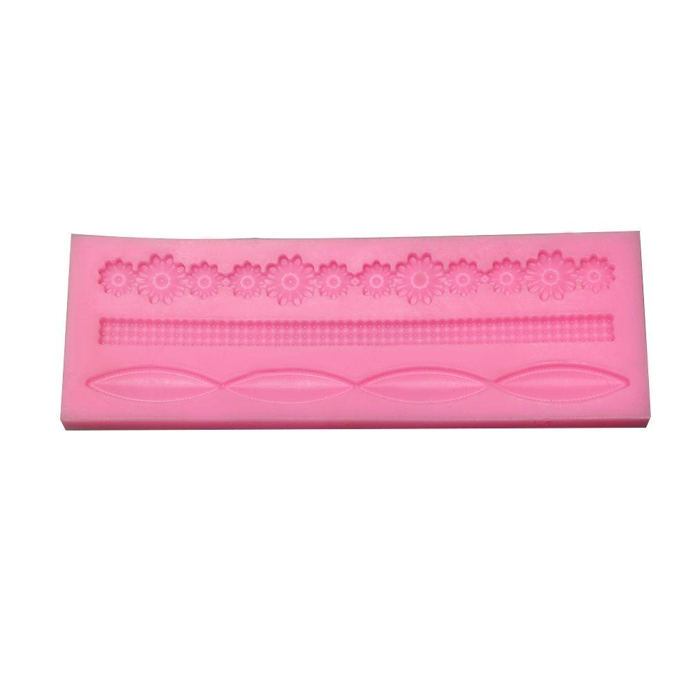 1pcs Cake Fondant Silicone Mold Lace Flower Cake Border Sugarcraft Pastry Mold Bakeware Kitchen Baking Decorating Tool Silicone Fondant Cake Decoration Mould Round Pearls Bubbles Molds Rope Bead Border Mold Chain Mold Gum Pastry Sugar Craft Chocolate Clay
