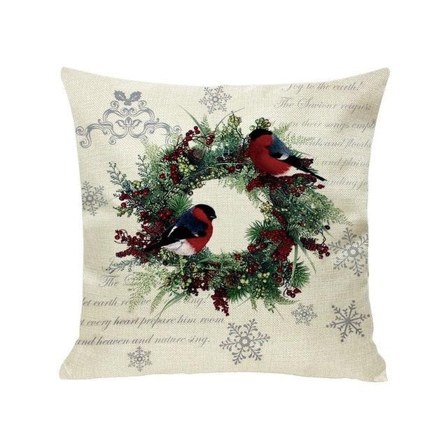 1Pcs Happy New Year Christmas Decorations Pillows Cover Merry Christmas Throw Cushion Covers Tree Reindeer Star Pillow Case For Party Home Decoration 45x45CM