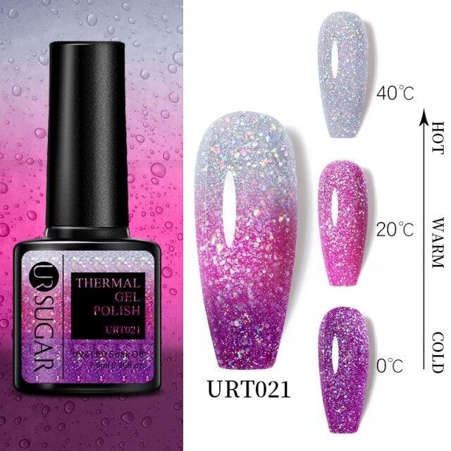 2022 NEW Purple Gel Nail Polish UV Color Changing Gel Nail Polish Stylish Three Layer Effect For Womens