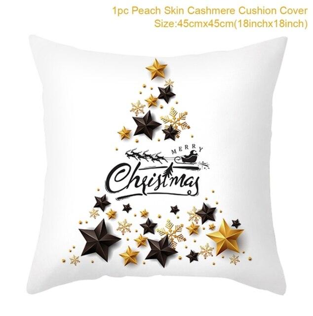 2022 Santa Claus Christmas Pillowcase Decor For Home Christmas Throw Pillow Covers Decorative Snowman Santa Claus Pillow Covers Linen Cushion Cover Couch Pillow Cases Merry Christmas Ornament Xmas Gifts 45x45CM