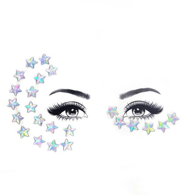 23 Sets Glitter Face Jewels Sticker Temporary Party Face Makeup Tattoo Face Gems Glitter Face Jewels Crystal Stickers For Womens