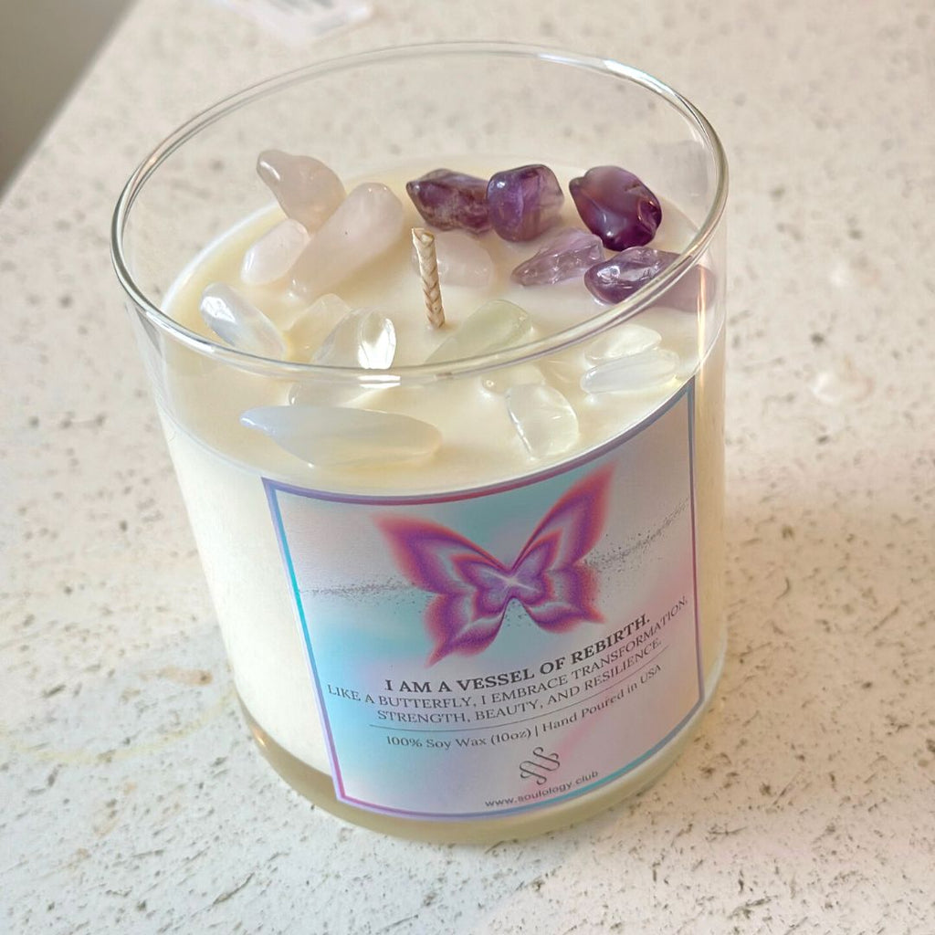 Rebirth Crystal Affirmation Candle