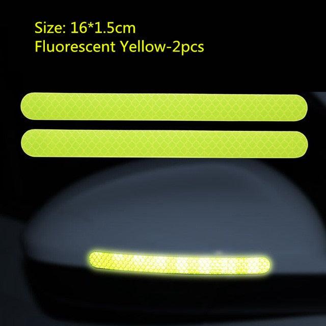 2Pcs Reflectance Car Stickers Reflector Rearview Mirror Reflective Tape Car Accessories Exterior Reflex Tape Reflective Strip Reflective Car Stickers Set Rearview Mirror Reflective Warning Stickers Car Side Reflective Stickers