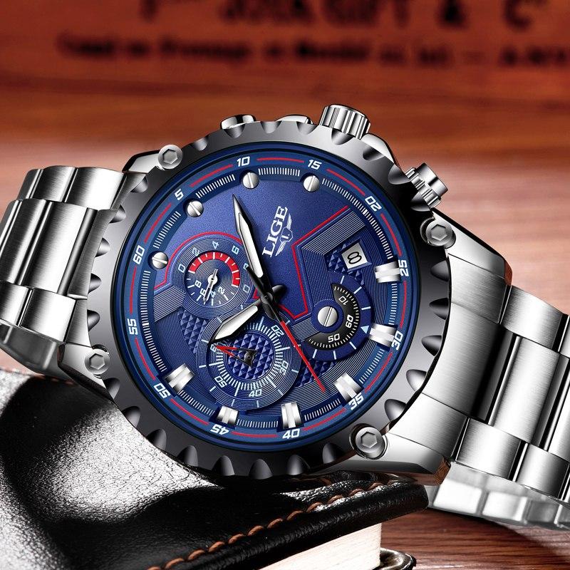 Business Elegant Men's  Watch With Chronometers Day View  Fluorescent Hands Excellent Look Unique Design Perfect Gift For Your Man