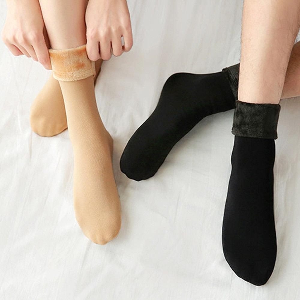 3Pairs Female Winter Warm Thicken Thermal Soft Casual Solid Color Socks Wool Cashmere Home Snow Boots Velvet Home Floor Sock For Women