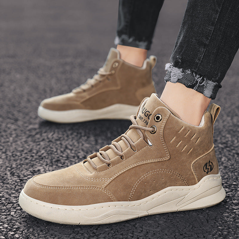 Business Men's High Quality Casual Shoes Fashion Trend Men's Sports Leather Shoes Comfortable Lace-Up Non-Slip Walking Shoes Leather Luxury Non-Slip Hiking Boots Outdoor Lightweight Shoes