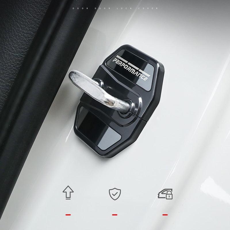 4Pcs Brand New Car Door Lock Cover Stainless Steel Door Lock Covers Protection Car Door Lock Latches Cover Protector Car Door Lock Latches Cover Protector for Car Decoration Accessories Door Lock Covers Protection