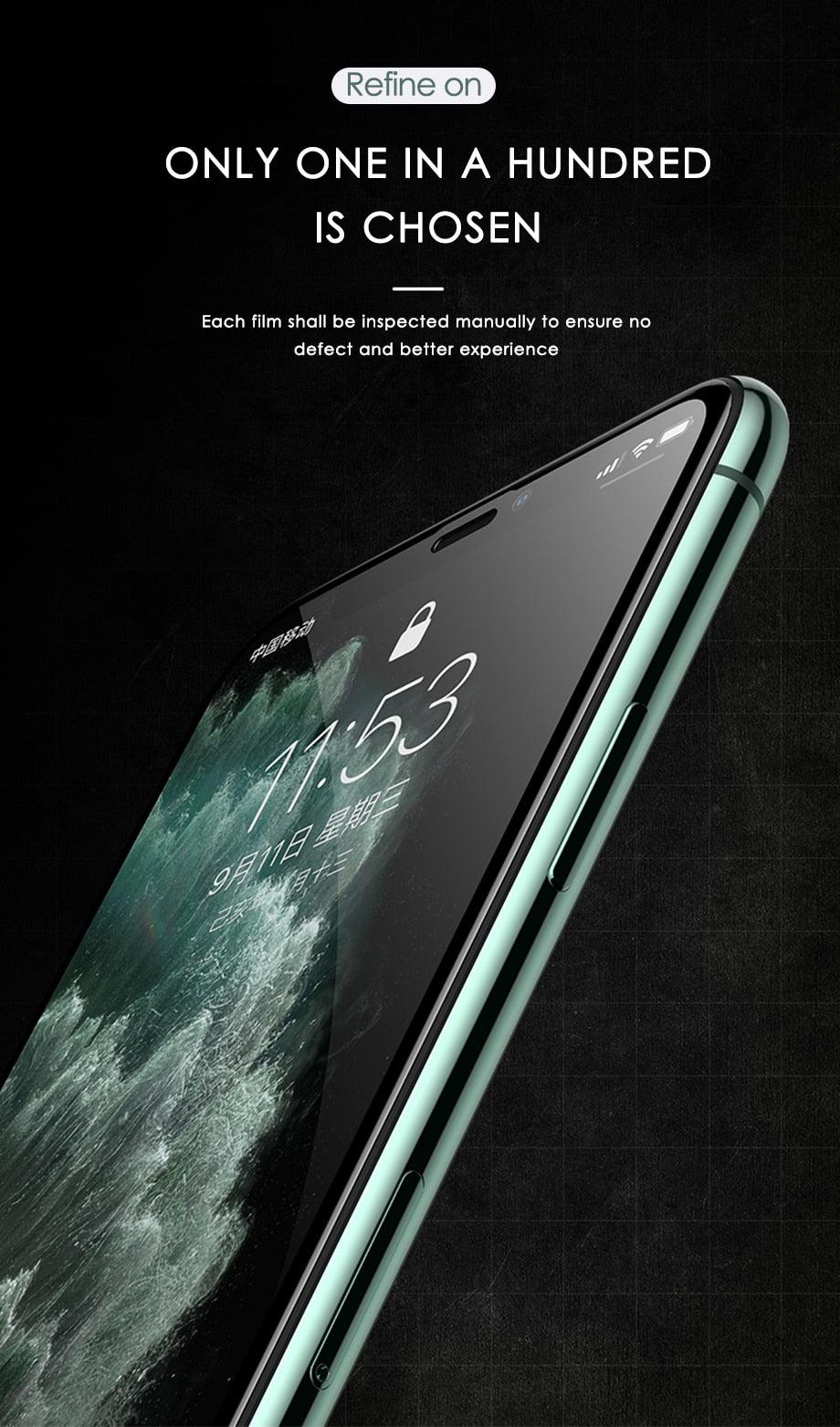 3pcs Full Cover Protective Glass On For Iphone 11 12 13 14 Pro Max Screen Protector For Iphone X Xr Xs Max 7 8 6s Plus Se Glass Full Screen Protector Edge To Edge Full Screen Coverage