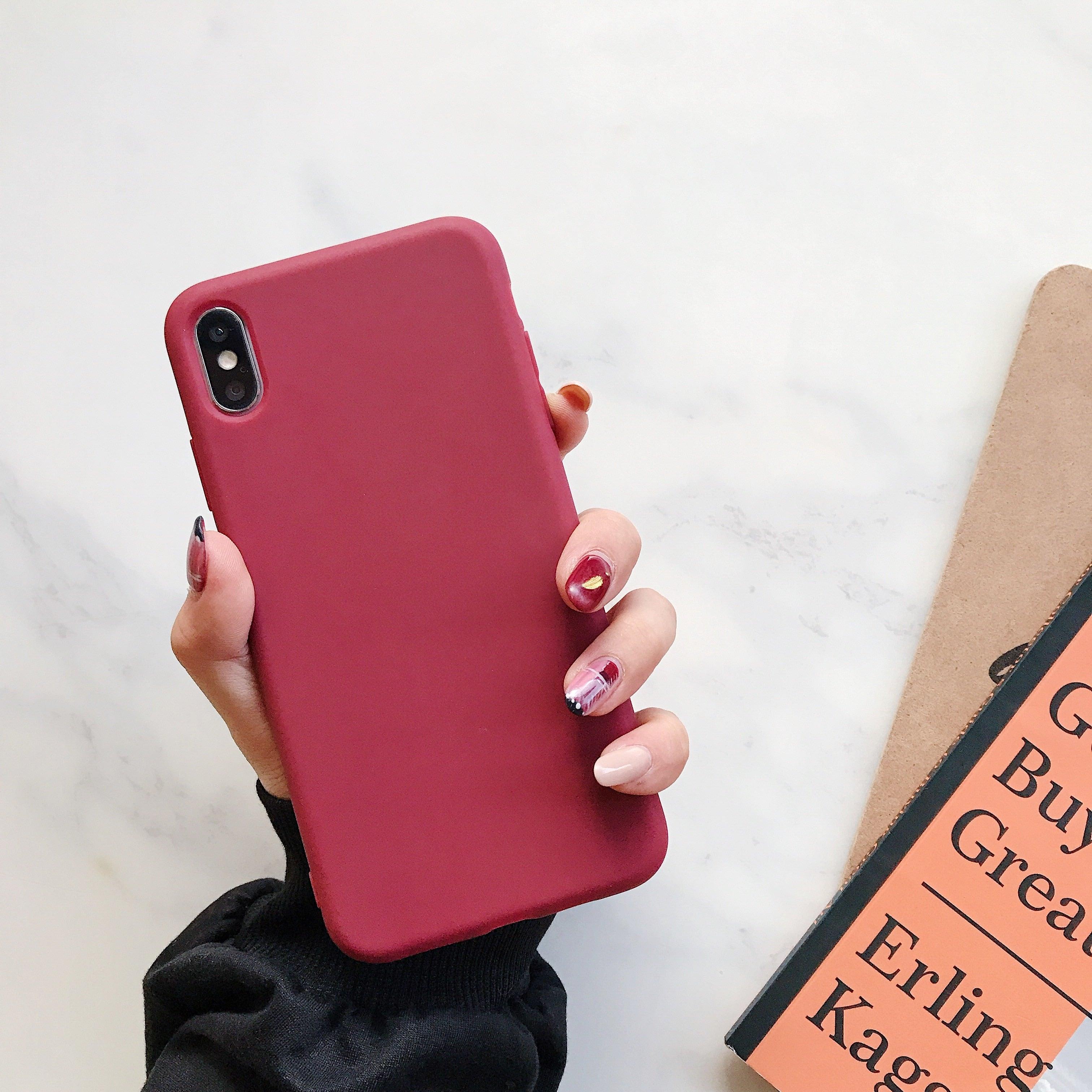 Ultra Thin Slim Fit Soft Grip Anti-Scratch Protective Cover Thicker Candy Phone Case for iPhone Soft Silicon Back Phone Cover for iPhone 12 13 Pro Max iphone Case