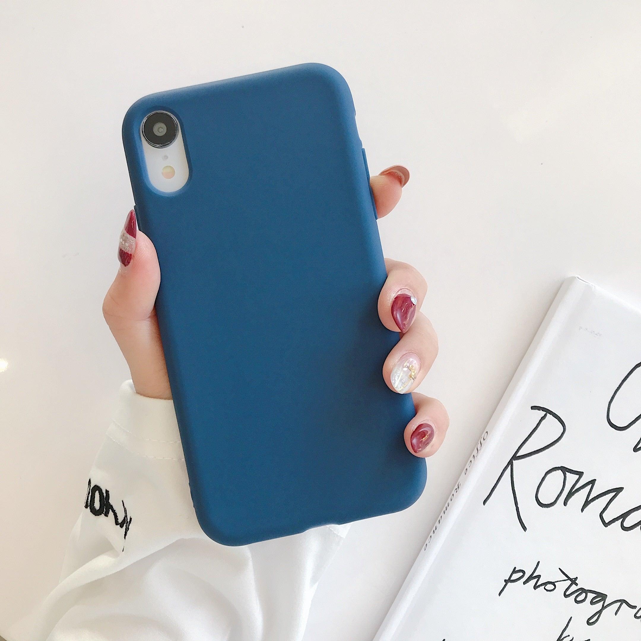 Ultra Thin Slim Fit Soft Grip Anti-Scratch Protective Cover Thicker Candy Phone Case for iPhone Soft Silicon Back Phone Cover for iPhone 12 13 Pro Max iphone Case