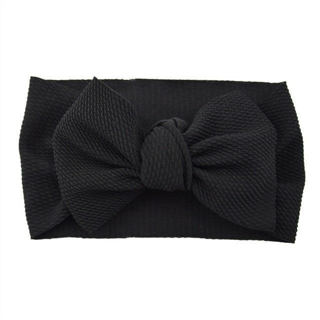 Fashion Trend Big Modern Baby Bow Accessories For Toddler Girls In Solid Bow Hairband Stretch Turban Knot Head Wrap Color  for Kids