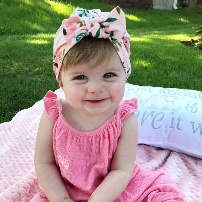 Luxury Mdoern Set 2PCS Baby and Mom Headbands Set Flower Bowknot Newborn Turban Cross-tied Mommy Headband Bow