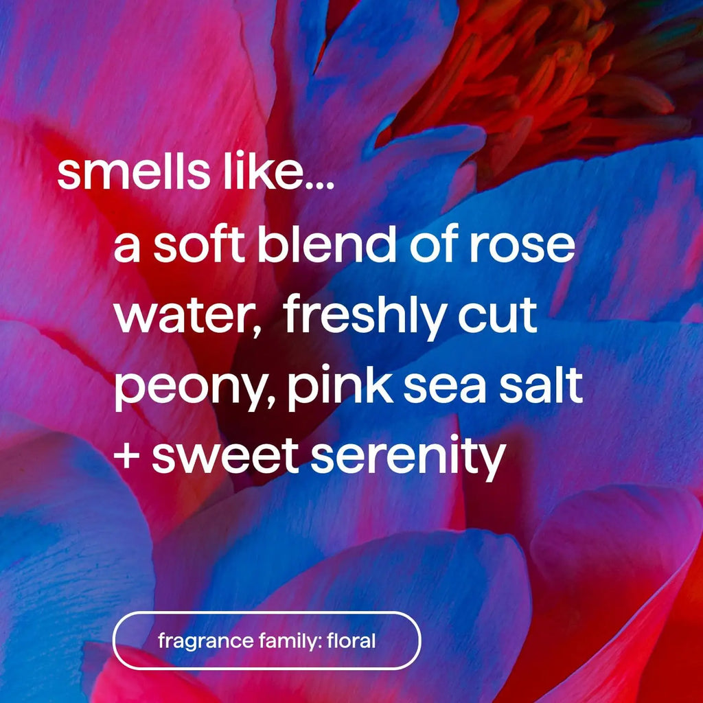 Floral Fragrance|Soft Rose Water & Fresh Cut Peony w/Pink Sea Salt & Sweet Notes, Body Odor Friendly, Long-Lasting Freshness.