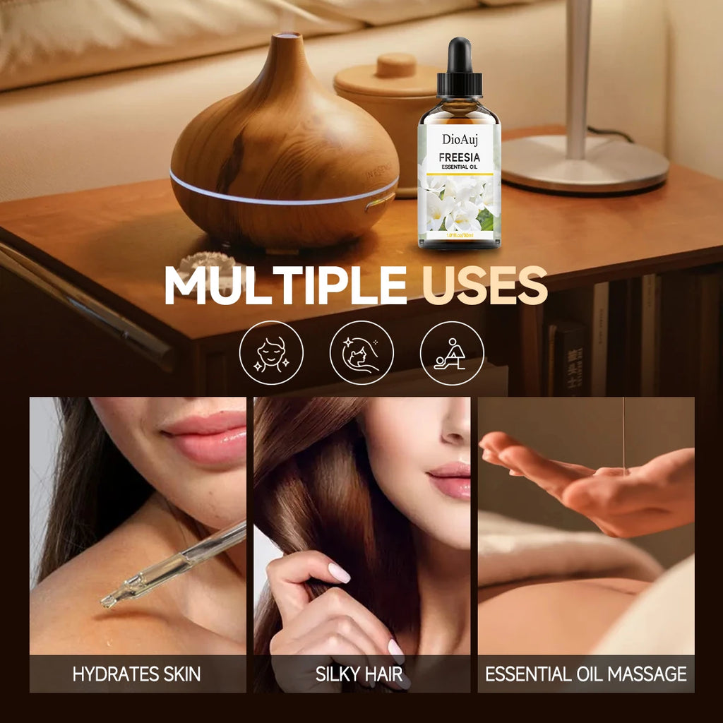 Freesia essential oil - long-lasting floral fragrance, moisturizes and hydrates skin, soothes and relaxes the mind and body,