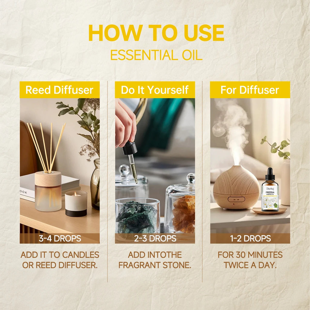 Freesia essential oil - long-lasting floral fragrance, moisturizes and hydrates skin, soothes and relaxes the mind and body,