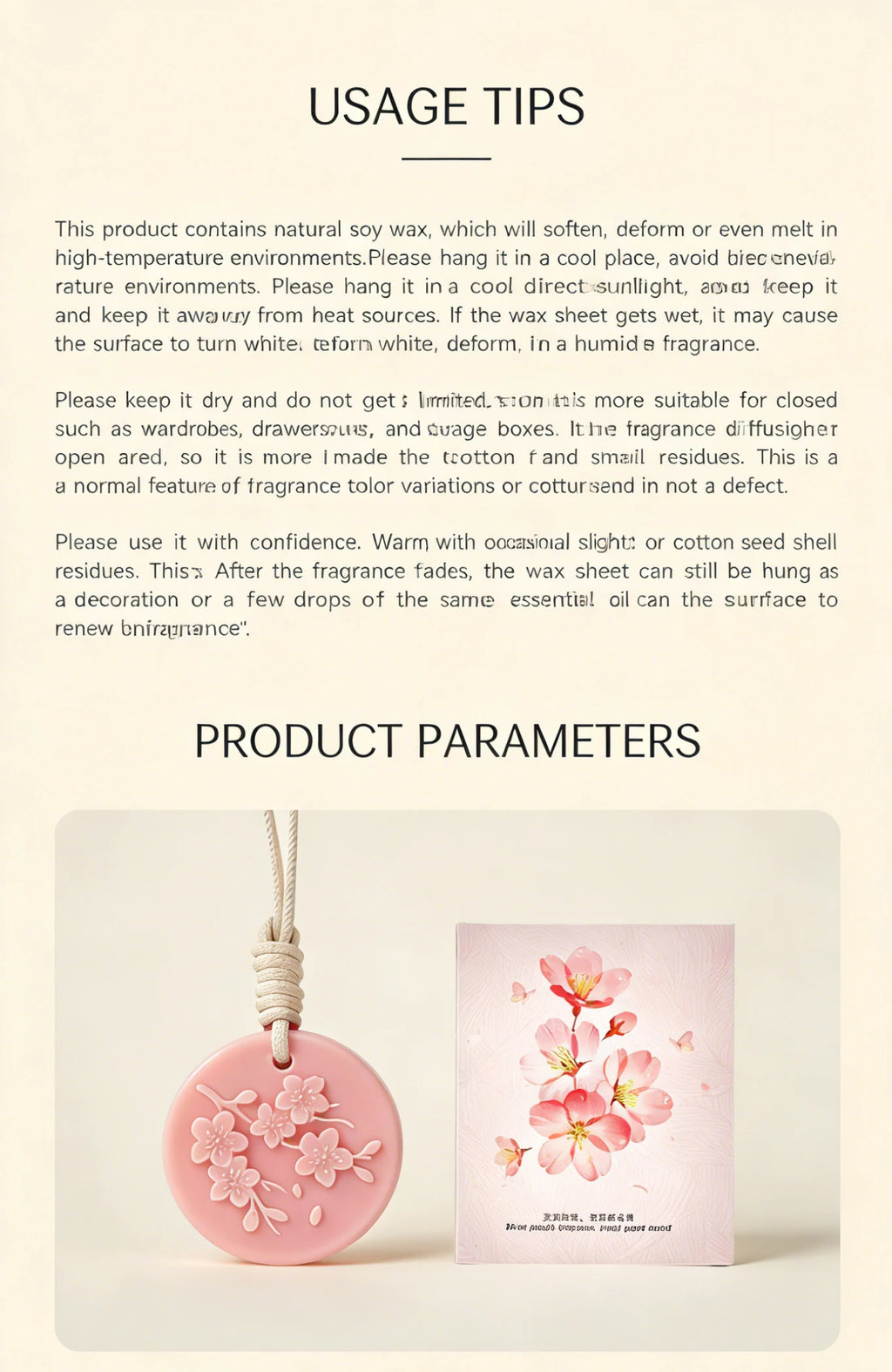 Aromatherapy wax tablets, embossed fragrance hangings, wardrobe, bedroom, car deodorizing, long-lasting fragrance