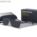 BARCUR Sunglasses Men’s Original Rectangle Fashionable Business Sunglasses – Polarized UV400 Protection for Driving Hiking Sports and Casual Wear – Trendy Fashion Shades Oculos De Sol with Anti-Reflective TAC Lenses