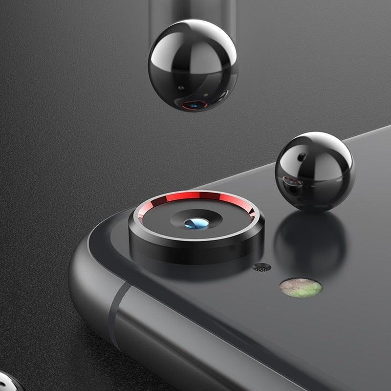 Camera Protection Ring with Metal Camera Protection Film For iPhone XR Metal Camera Protector Ring Circle Compatible with iPhone XR Aluminum Alloy Back Lens Protective Glass Cover