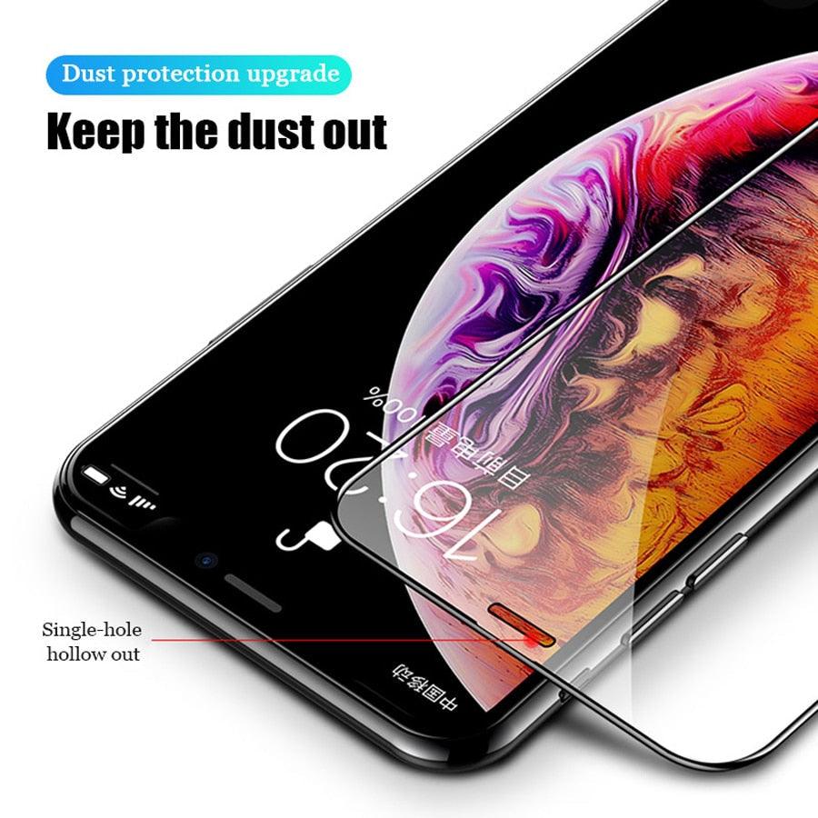 3PCS Full Cover Tempered Glass for iPhone 7 8 6 6S Plus SE 2020 Screen Protector for iPhone 13 12 11 XR X XS Max Pro Mini Glass Tempered Glass Screen Protector 5D Upgraded Full Cover Edge-to-Edge for iPhone