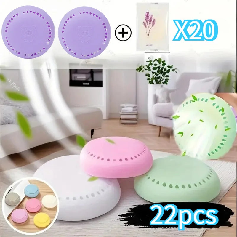 20 fragrance sheets + 2 boxes of rose and cherry-scented air freshener - Long-lasting deodorization, suitable for home, car, bat