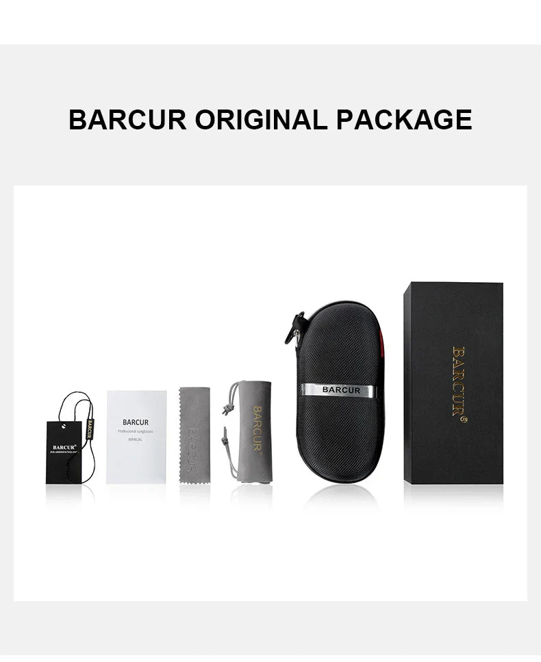 BARCUR Sunglasses Men’s Original Rectangle Fashionable Business Sunglasses – Polarized UV400 Protection for Driving Hiking Sports and Casual Wear – Trendy Fashion Shades Oculos De Sol with Anti-Reflective TAC Lenses