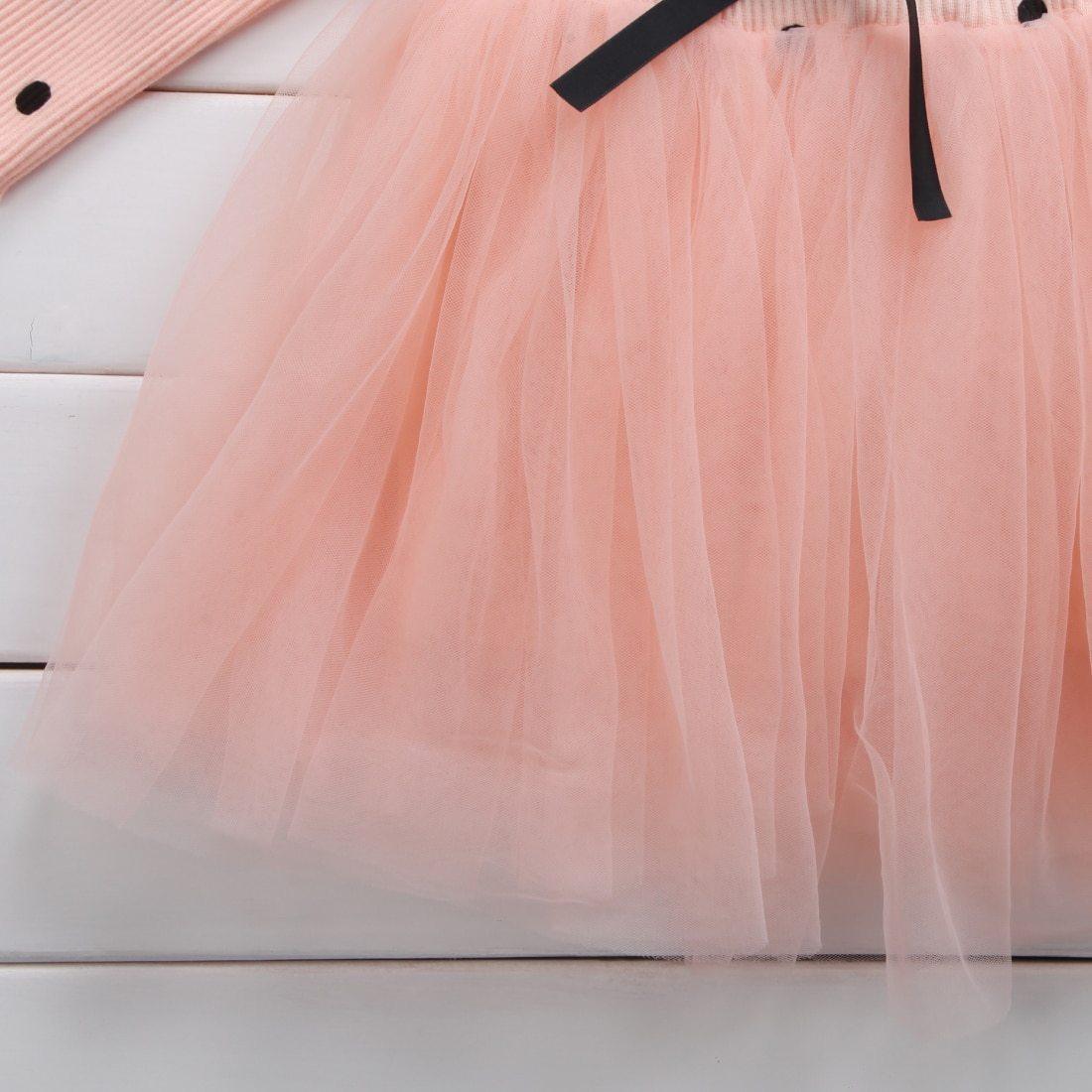 Princess Long sleeve Baby Girl Dress Newborn Infant Baby Girl Clothes WIth Bow And Dot Tutu Ball Gown Party Dresses Baby Kid Girl clothes In Elegant Style