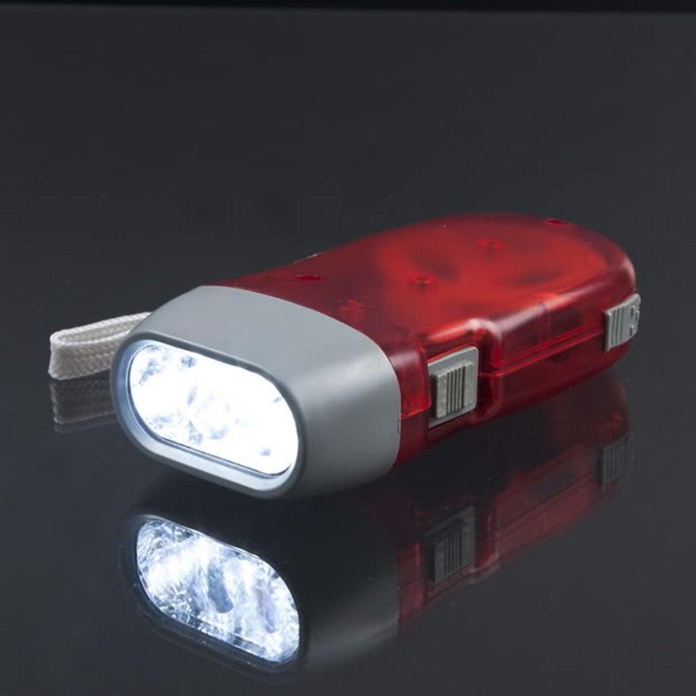 Adjustable Super Bright LED Light Hand Press Flashlight Waterproof Wind Up Light Hand Crank Flashlight Torch Light Crank Lamp Power For Hiking Outdoor Home Camping