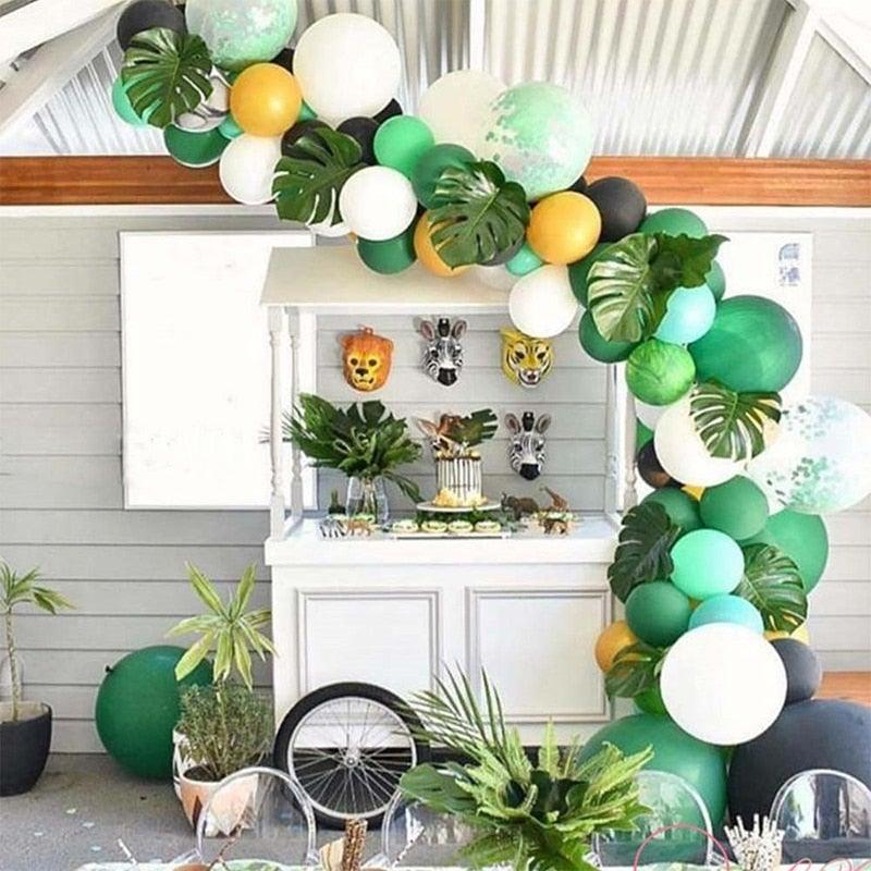 Artificial Tropical Palm Leaves For Hawaiian Luau Beach Birthday Jungle Party Wedding Home Table Decoration Accessories  Tropical Leaves with Stems Jungle Leaves Decorations for Hawaiian Luau Party Beach Baby Shower Wedding Birthday Decorations
