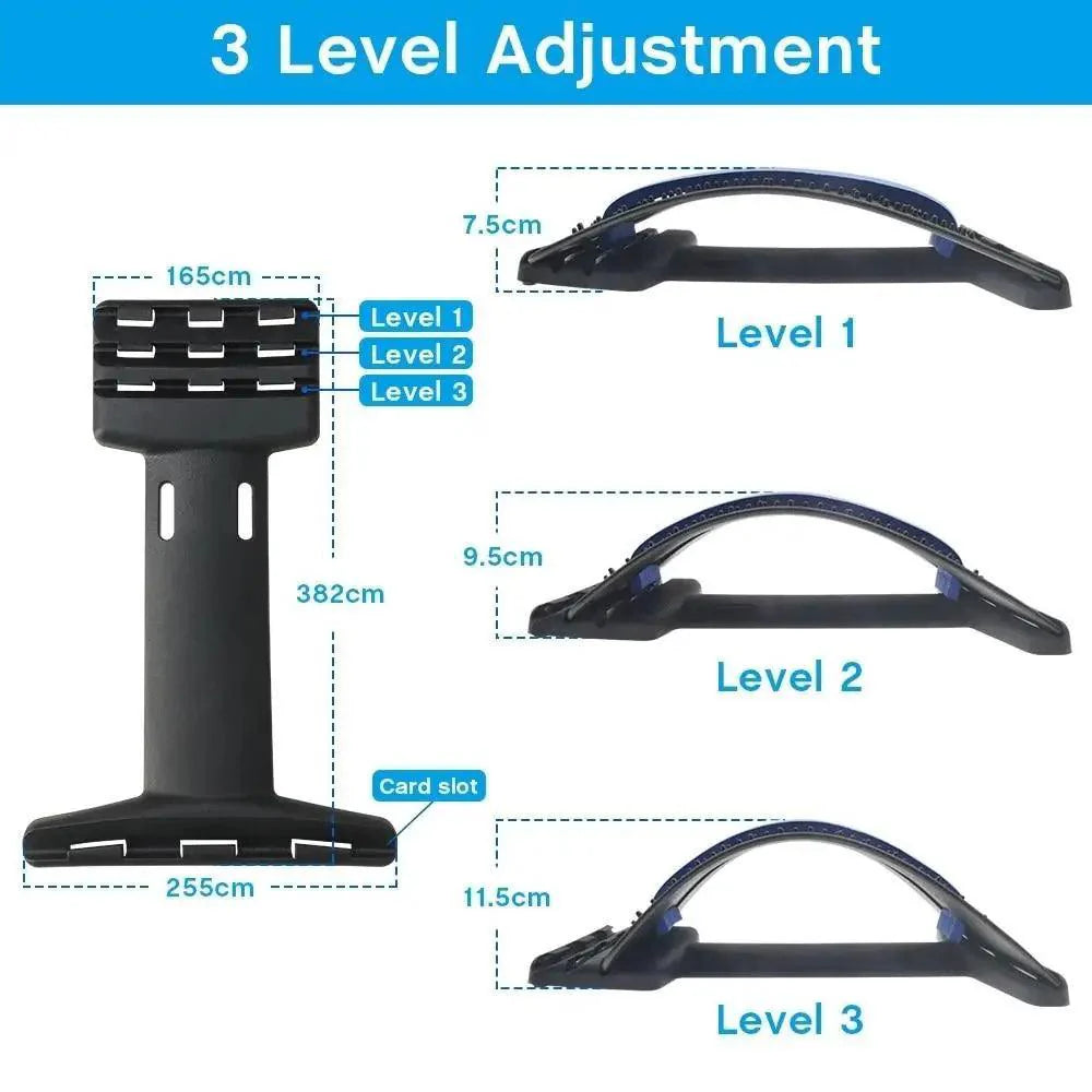 Black Purple Back Stretching Device Muscle Back Massage Relax Stretcher Posture Therapy Back Stretch Spine Pain Relief Stretcher Support Lower And Upper Muscle Pain Relief