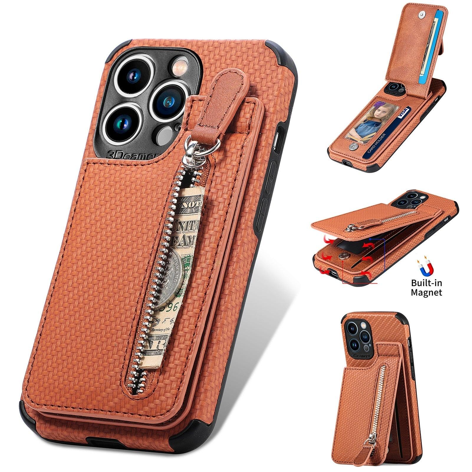 Blue Cards Wallet Leather Phone Case For Iphone 14 Plus 13 12 Mini 11 Pro Max X Xs Xr Men Luxury Business Purse Card Holder Cover  Phone Case With Card Sleeve Men Phone Case