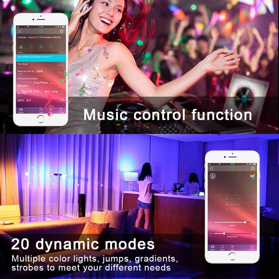 Bluetooth E27 LED Bulb RGB Smart Light Bulbs 15W B22 RGBW RGBWW Lampada Colorful Dimmable Phone APP Control LED Lamp For Home WiFi & Bluetooth 5.0, Compatible w/ Alexa & Google Without Hub, Dimmable, Music Sync, Schedules, Color Changing Light Bulb RGBW