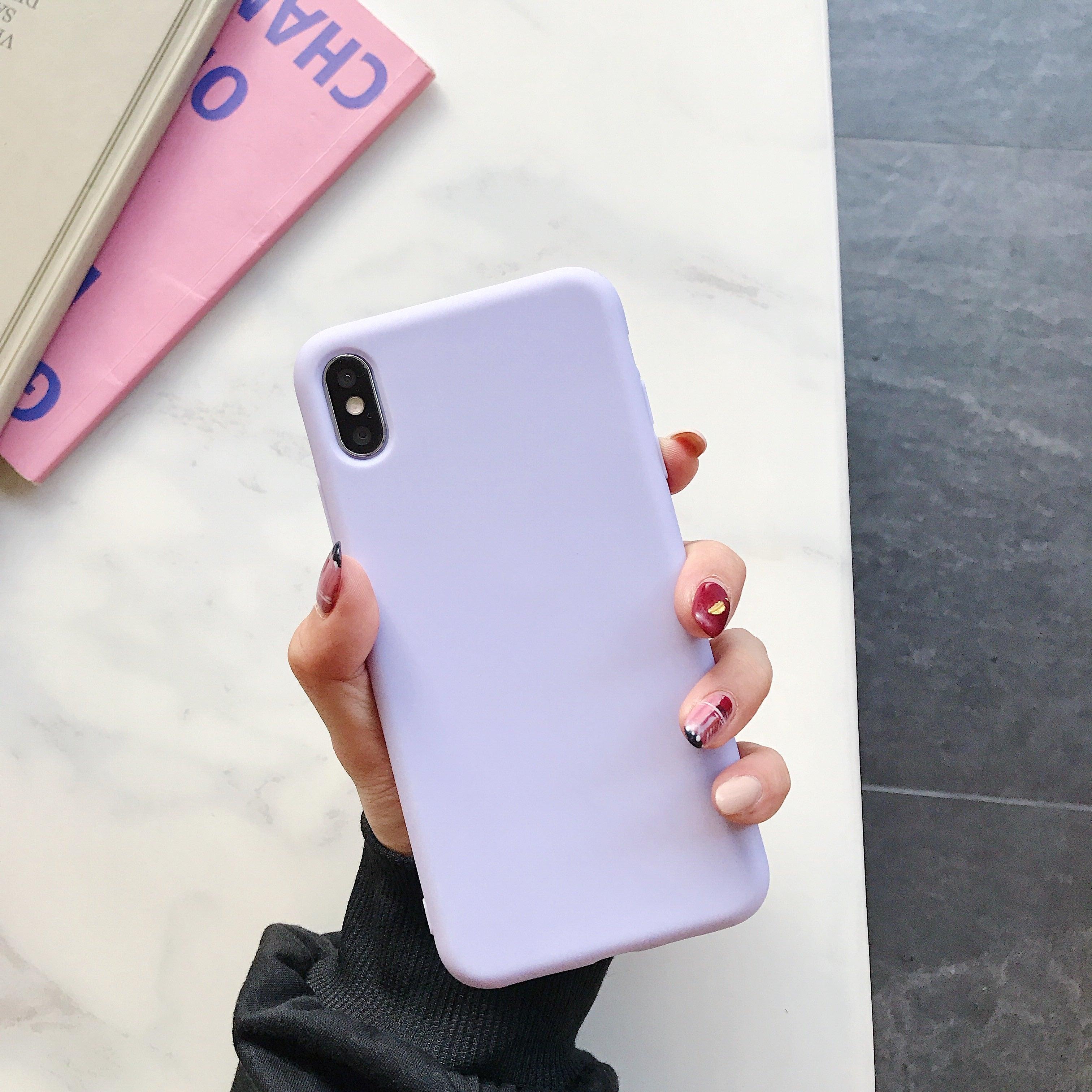 Candy Color Case for iPhone 13 12 14 Pro Max Ultra Thin Soft Back Phone Cover On iPhone Colorful Thin Case Protective Cover Soft Silicone Mobile Phone Case Cover