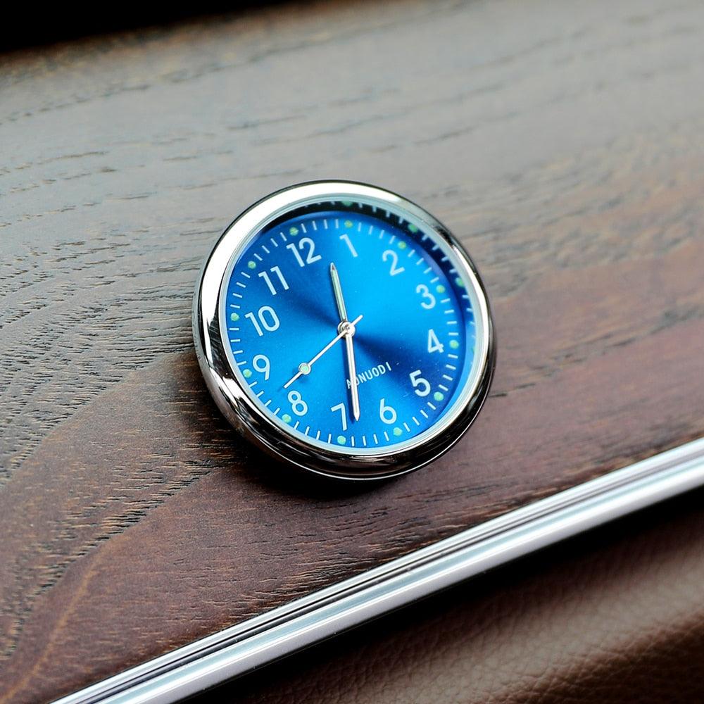 Car Clock Watch Indoor Automobiles Stick-In  Luminous Quartz Analog Watch Universal Pocket Mini Stick-On Clock for Car Boat Bike Home Watch Decoration Accessories