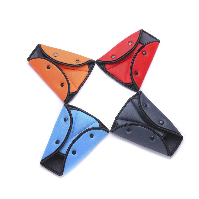 Car Safe Seat Belt Cover Soft Adjustable Children Safety Belt Fixer Triangle Anti-ledge For Child Neck Protection Belts Seat Belt Adjuster and Pillow with Clip for Kids Travel Neck Support Headrest Seatbelt