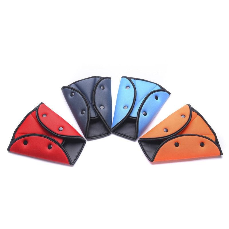 Car Safe Seat Belt Cover Soft Adjustable Children Safety Belt Fixer Triangle Anti-ledge For Child Neck Protection Belts Seat Belt Adjuster and Pillow with Clip for Kids Travel Neck Support Headrest Seatbelt