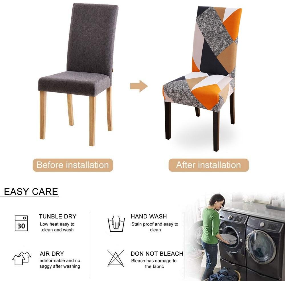 Chair Covers For Dining Room Stretch Spandex Removable Washable Anti-dust Seat Slipcover Multicolor  Chair covers  Chair Covers For Dining Room With Printed Patterns Easy Slip-on Stretchy Dining Room Chair Covers