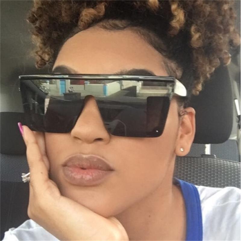Classic Male Big Black Sunglasses For Men & Women New Fashionable Design New Mirror Pink Square  Oversize Square Sunglasses for Women Men