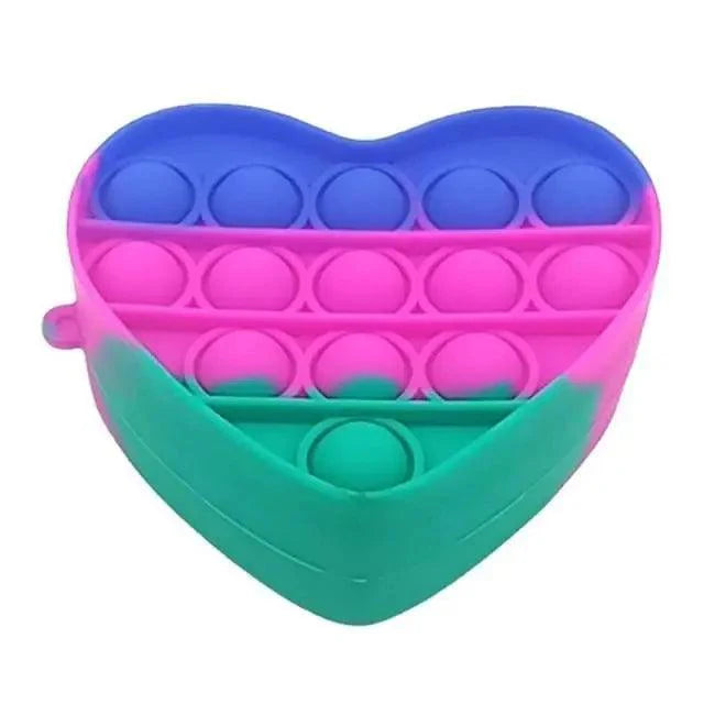 Colorful Stress Relief Squeeze Anti Stress Pop It Soft Pencil Case For Students Rainbow Color School Case