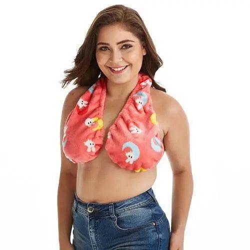 Comfortable Women Towel Bra Chest Hanging Neck Wrapped Big Bra Breastfeeding Lightweight Ladies Towel Bra