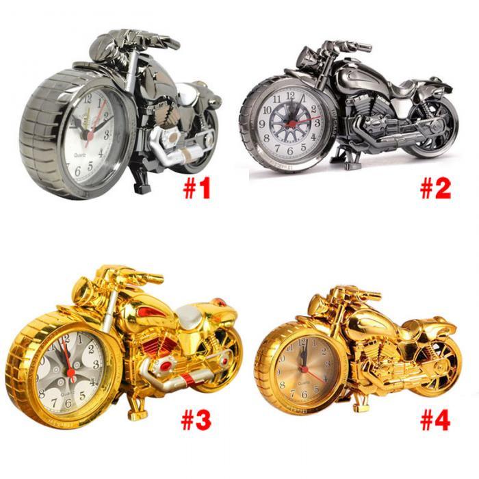 Creative Motorcycle Motorbike Pattern Non Ticking Analog Alarm Clock  Alarm Clock Desk Clock Creative Home Birthday Gift Cool Clock