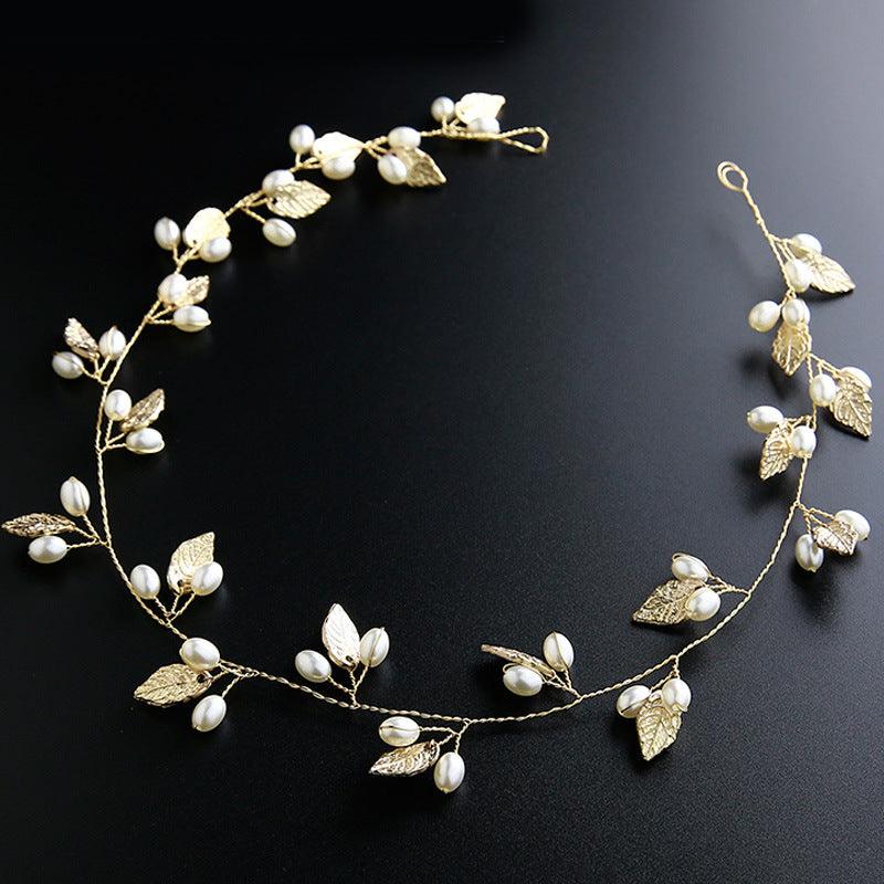 Crystal Pearl Bridal Tiaras Hairbands Hairpins Bridesmaid Diamante Hair Vine Accessories Wedding Jewelry 35cm Headwear Gorgeous Hair Accessories For Women