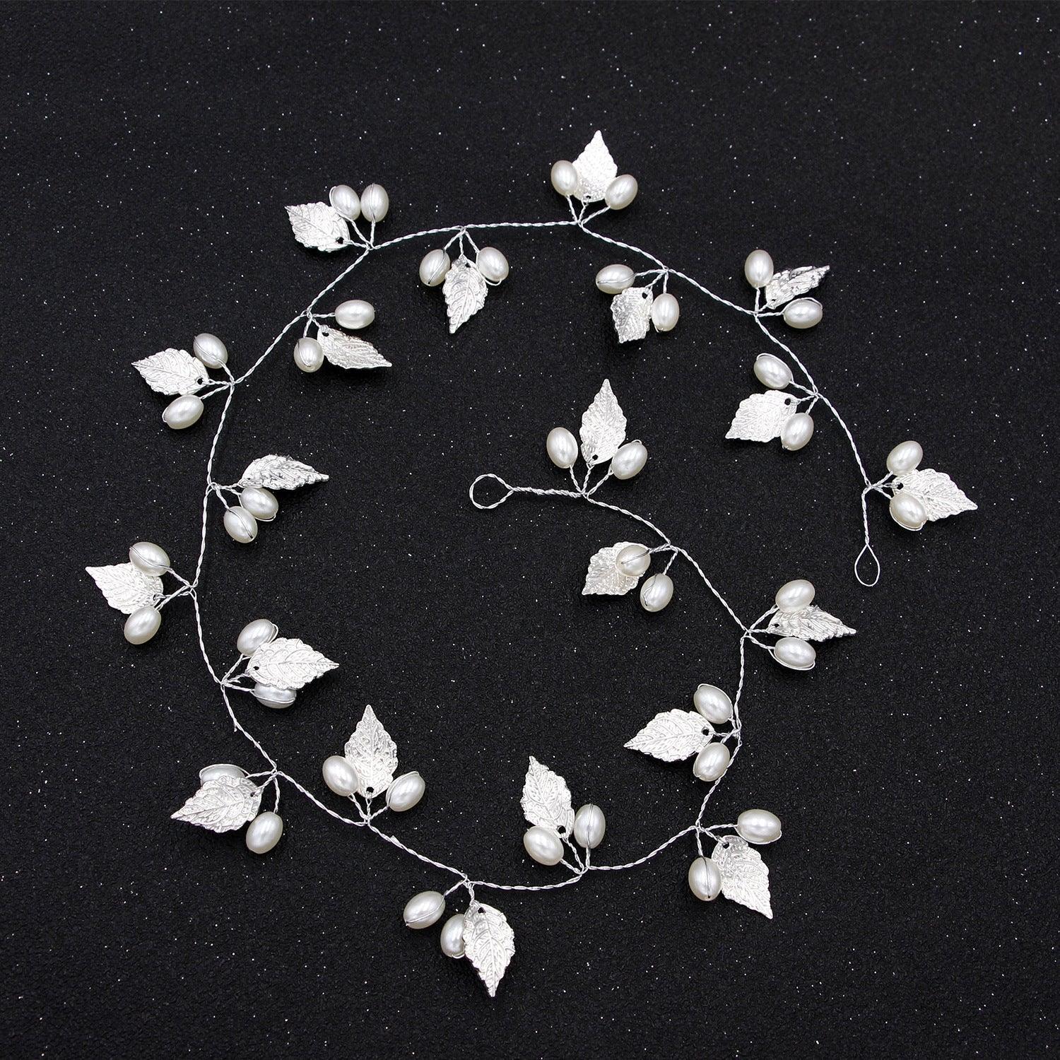 Crystal Pearl Bridal Tiaras Hairbands Hairpins Bridesmaid Diamante Hair Vine Accessories Wedding Jewelry 35cm Headwear Gorgeous Hair Accessories For Women