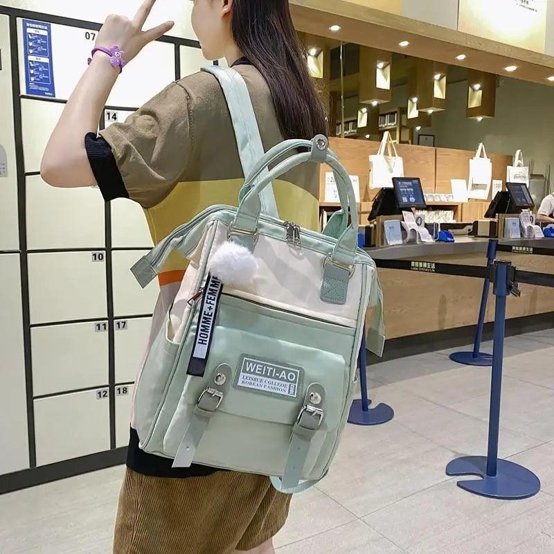 Durable Backpacks for School Teenagers Girls Designer Patchwork Bagpack With Cute Ring Bag For Travel, Laptop, Backpack Women Notebook