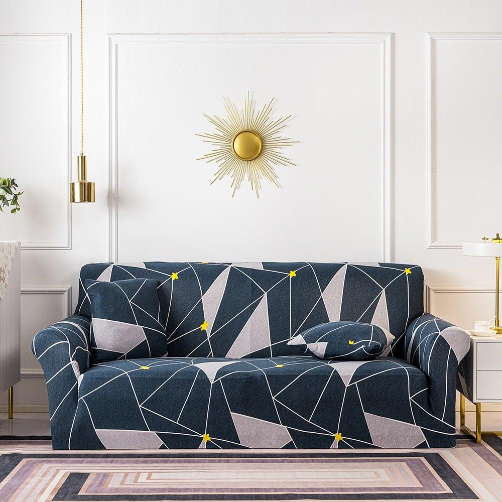 Elastic Plain Floral Printing  Sofa Cover Stretch for Living Room Couch Cover Chair Protector 1/2/3/4 Seater Printed Couch Cover for 3 Cushion Couch  Floral Pattern Sofa Cover with Separate Cushion Cover Pieces Stretch Sofa Slipcover