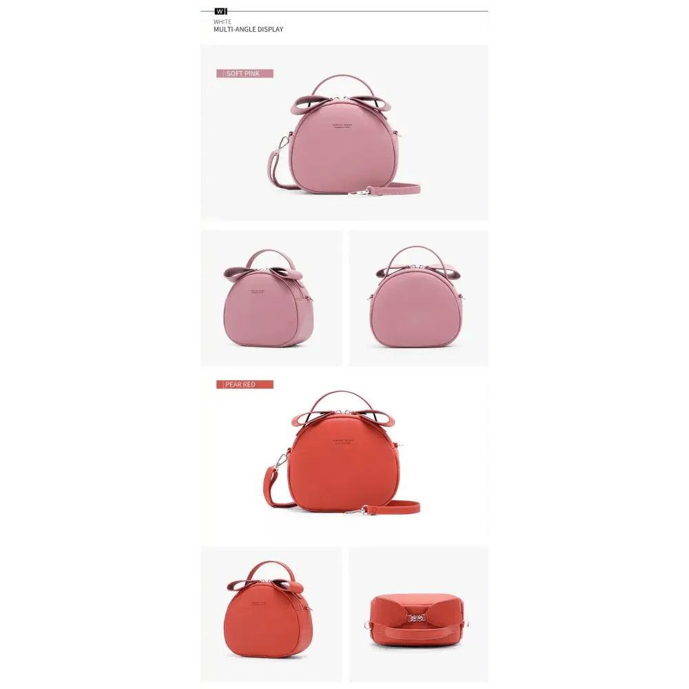 Elegant Cute Geometrical Women Handbag Soft PU Leather Women's Crossbody Messenger Bags Round Ladies Shoulder Bag